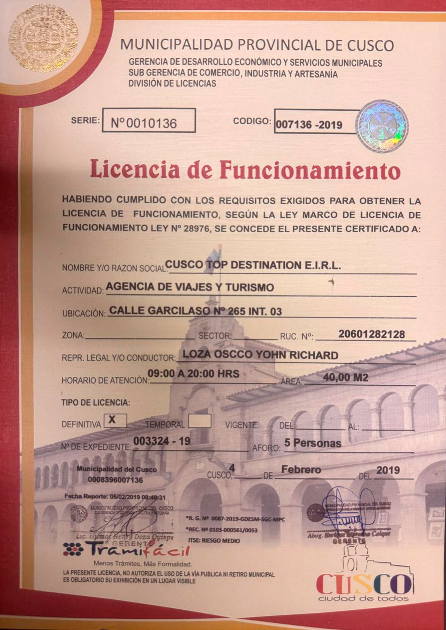 Licencia de Funcionamiento